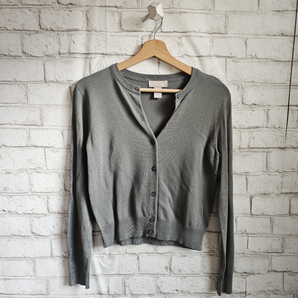 H&M Sage Fine Knit Cardigan, S
